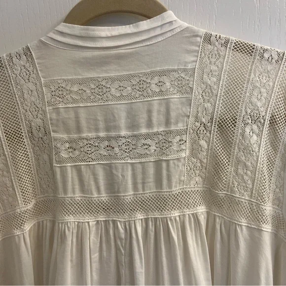 Free People Cream Peasant Lace Blouse - Picture 3 of 7